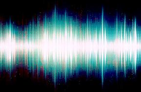 colorful sound waves at darkness