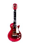 painted red guitar on a white background