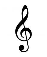 treble black cleft note sign drawing