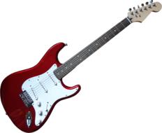 grey and red Electric Guitar