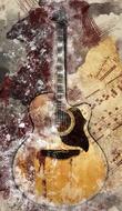 graphic image of guitar and music