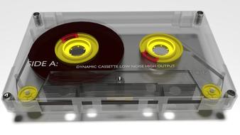 classic audio cassette on a white background