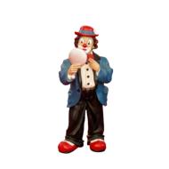 porcelain clown with a mirror