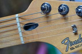 headstock of electric Guitar close up