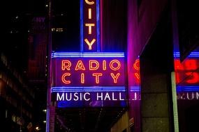neon sign Radio City Music Hall in New York City