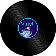 Beautiful, turquoise and blue and black vinyl with light and sign