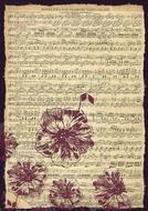 vintage music sheet song drawing