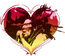 heart form portrait of bob marley