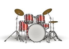 Clipart of painted red drum kit