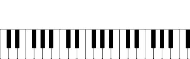 drawn piano keys on a white background