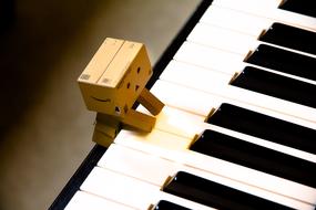 Music piano Keys and box figure