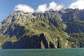 photo of Milford Sound Bay against the backdrop of mountains in New Zealand