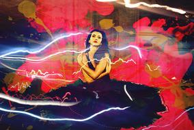 girl listening to Music, digital Art