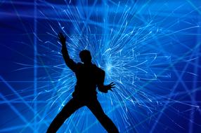 silhouette man movement drawing