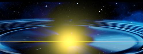 painted yellow light and sound waves