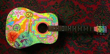 Acoustic Guitar in Hippie colours