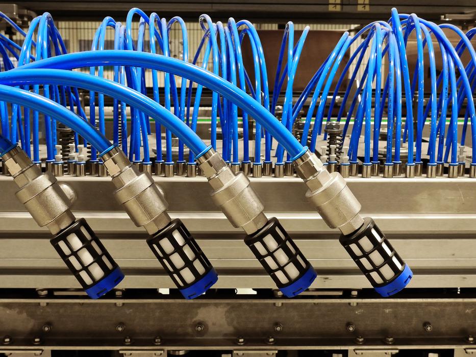 Compressed Air blue pipes