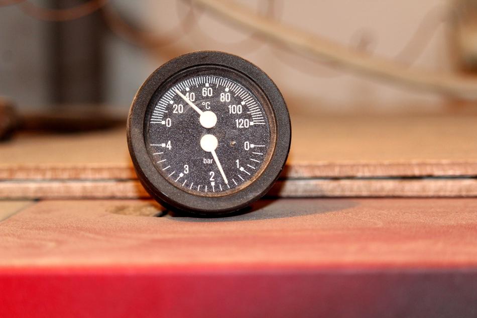 thermometer for a boiler in the basement