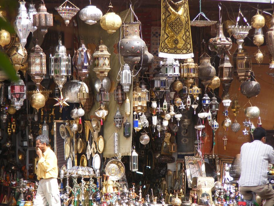 traditional Lamps on Bazaar, morocco, marrakech