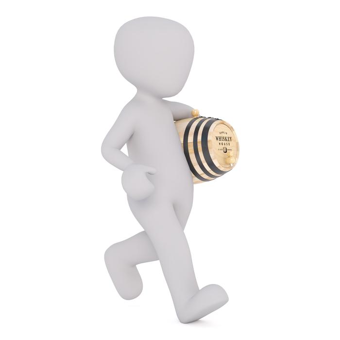 3d man with wine drawing