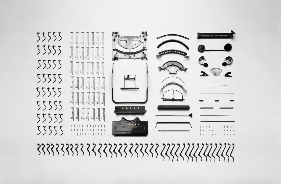 Disassembly, Components of vintage typewriter