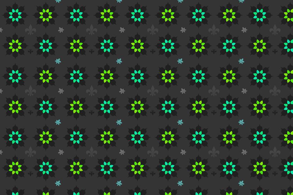 clipart of the green and blue flowers pattern