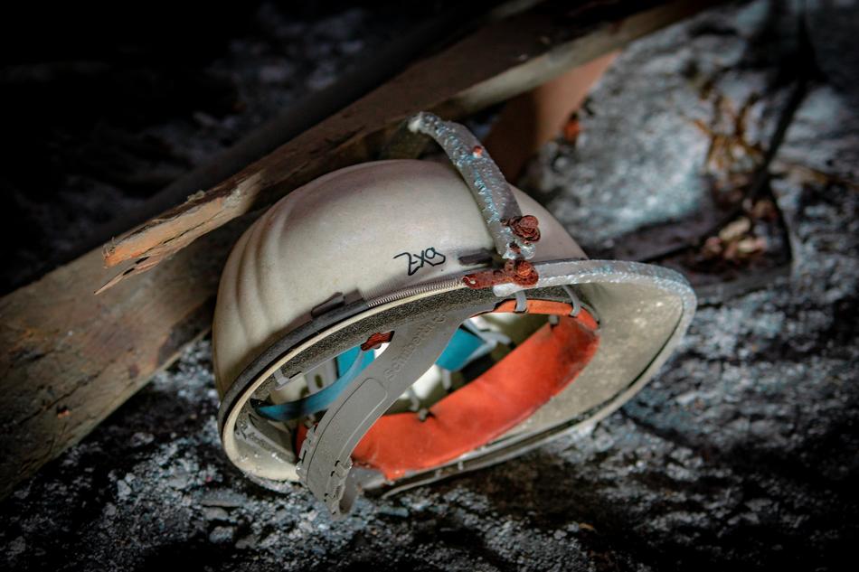 old helmet white