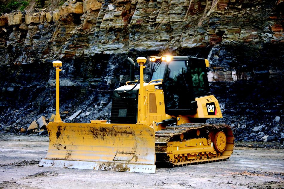 bulldozer in open pit mine
