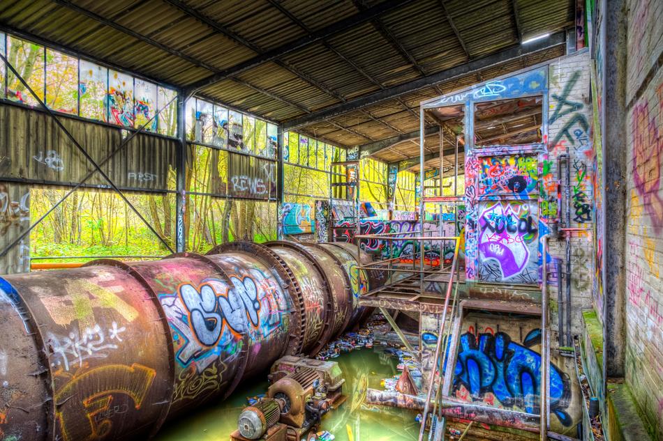 Graffiti on the pipes