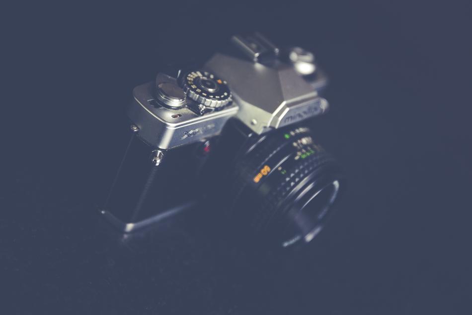 classic camera in the dark