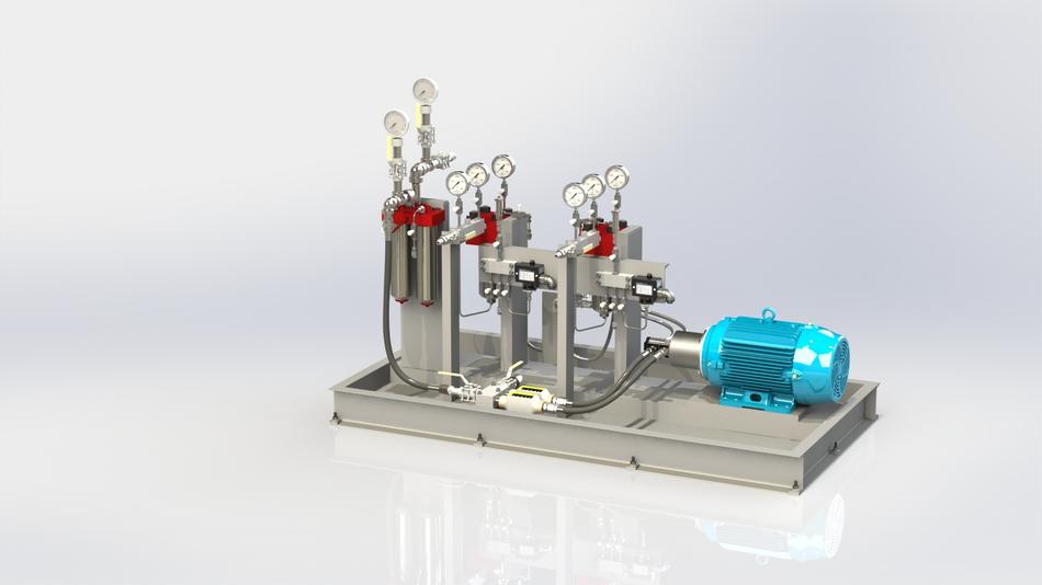 oil system piping as a rendering