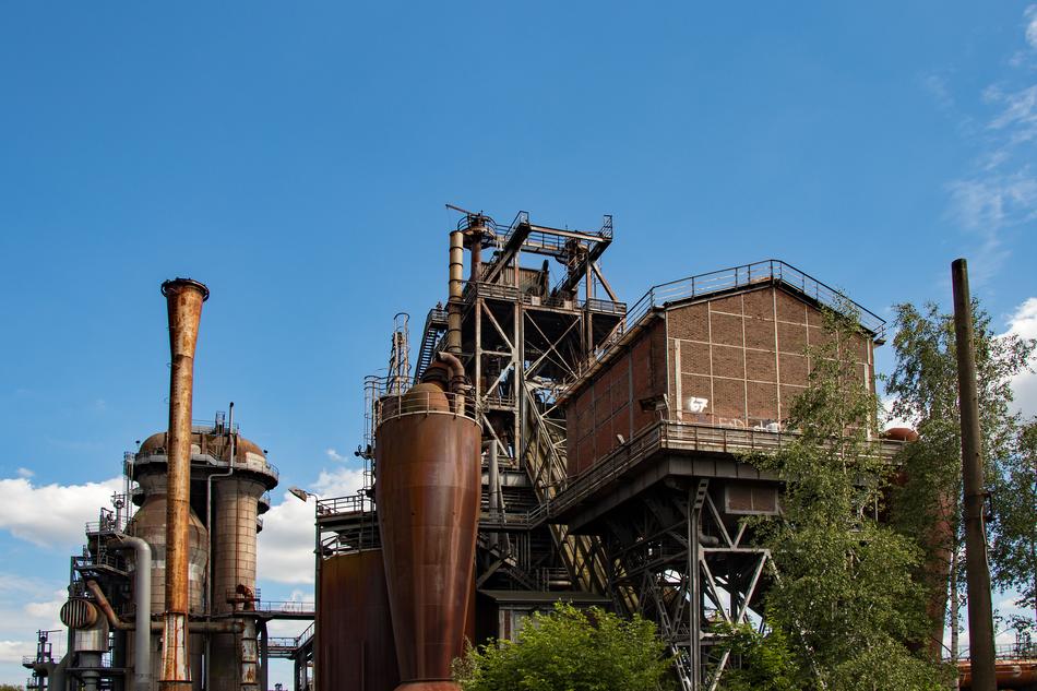 Steel Mill Factory and blue sky