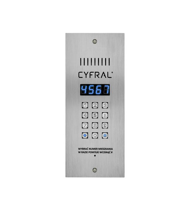 intercom with blue display