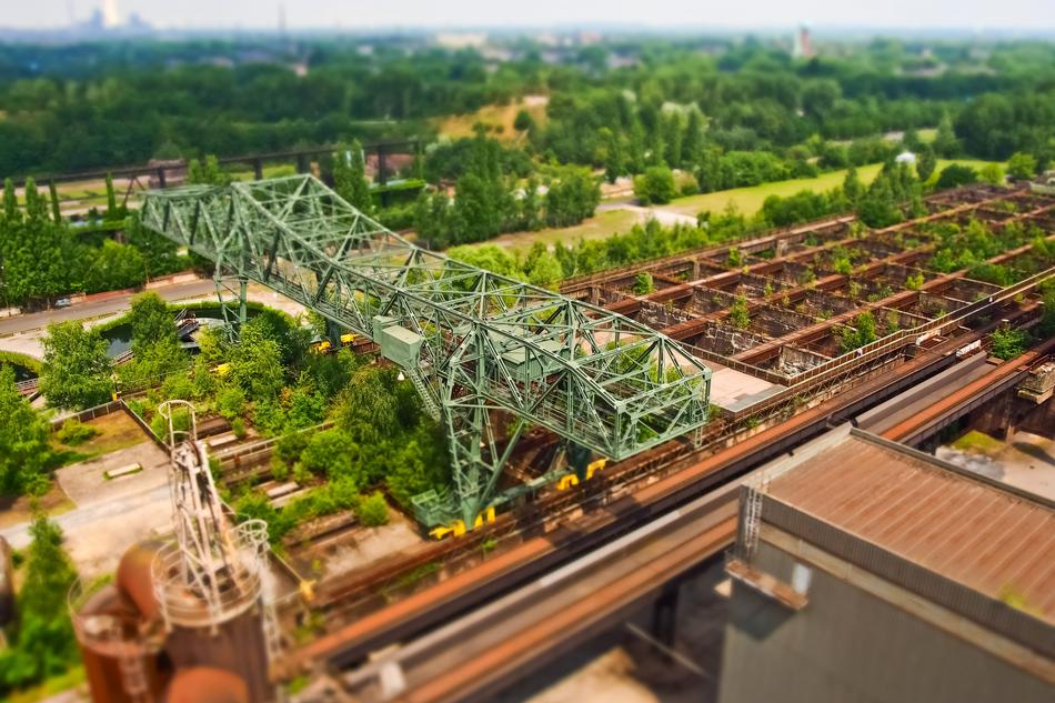 panoramic view of the architecture of the steel plant