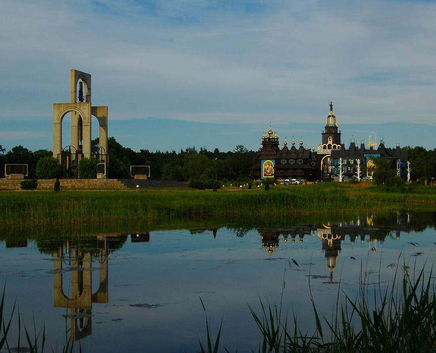 Bells palace, among the plants, near the water, in Gifhorn, Germany