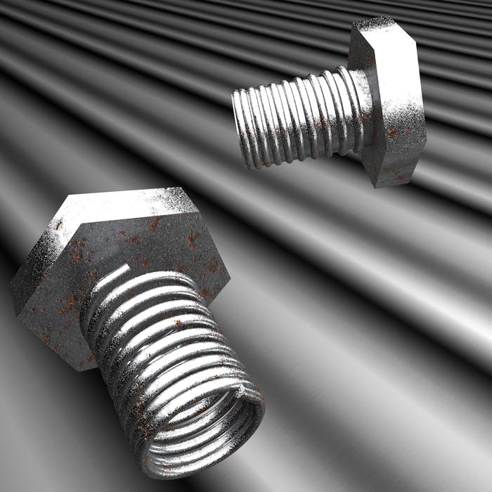 screw chrome on a metal background