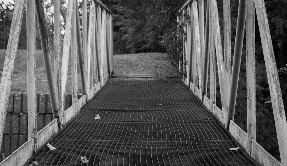 metal footbridge with Railing