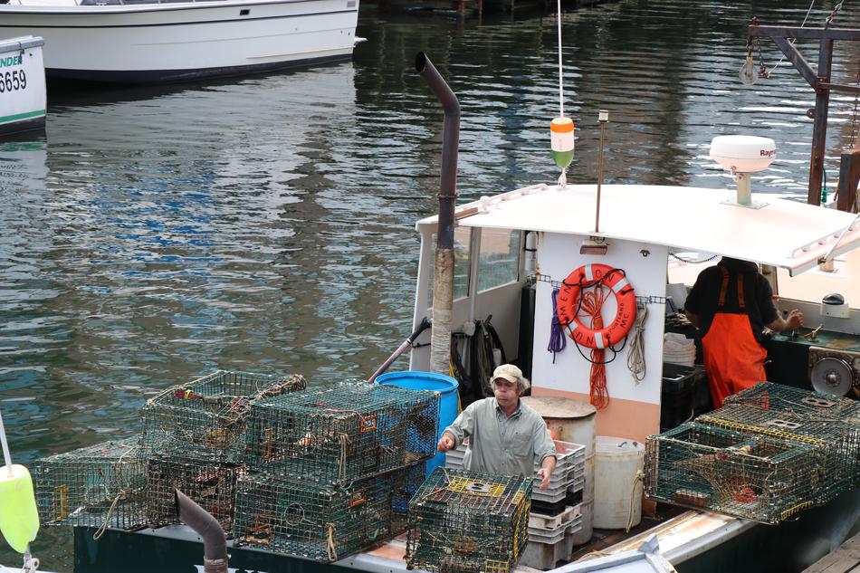 fishing on a ship in the Harbor