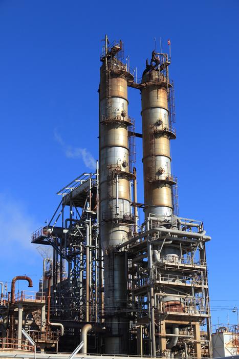 pipes on industry on a background of blue sky