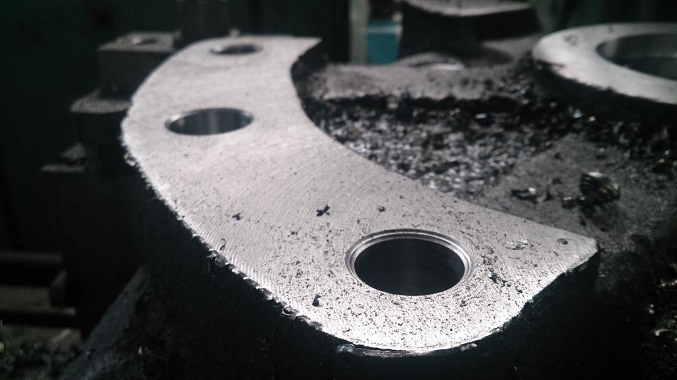 Close-up of the detail, after the milling machine, with the pieces