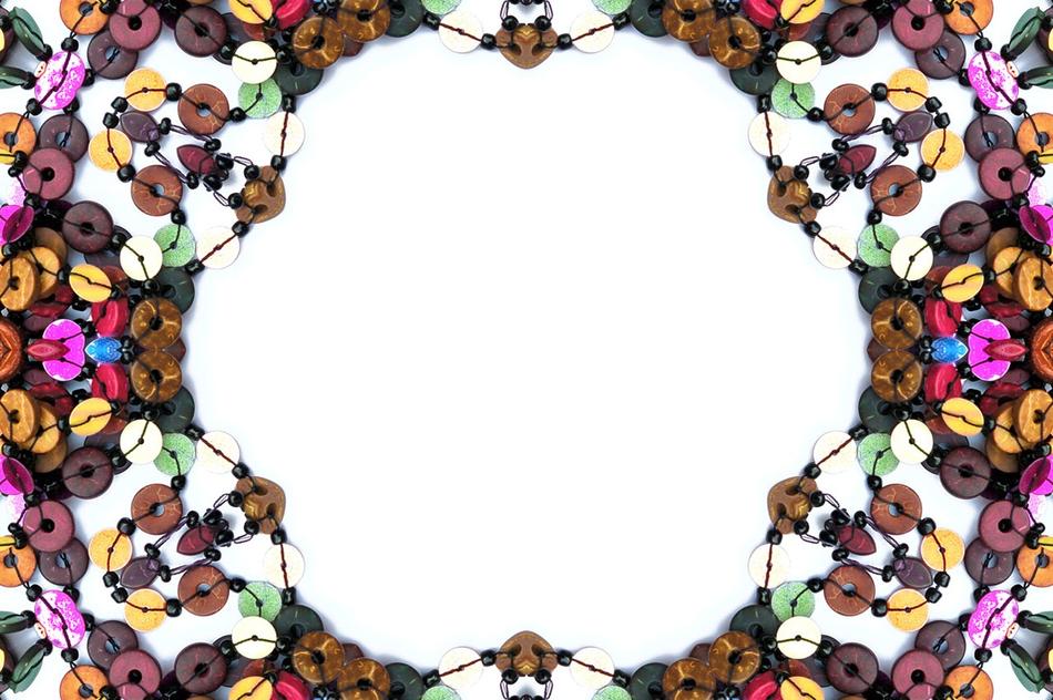 White design with the beautiful and colorful beads