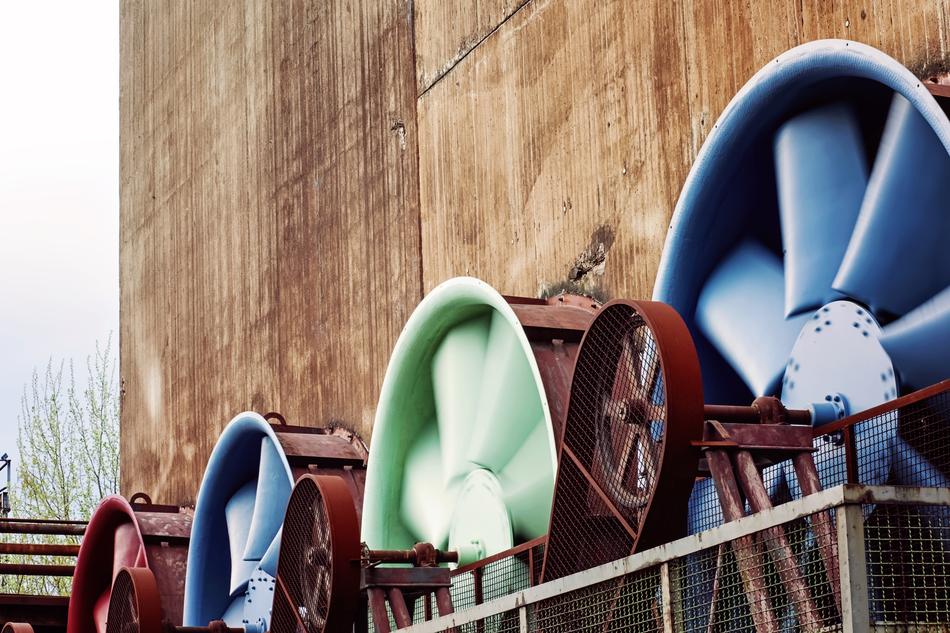 multicolored industrial screws at the factory in duisburg