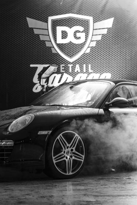 monochrome photo of Garage Car Wash