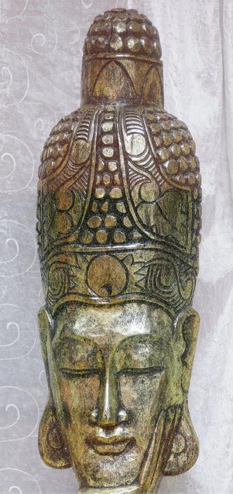 Colorful and beautiful, shiny head of Buddha statue
