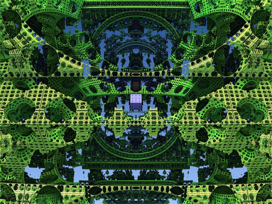 Colorful construction, made of the fractal patterns, on clipart