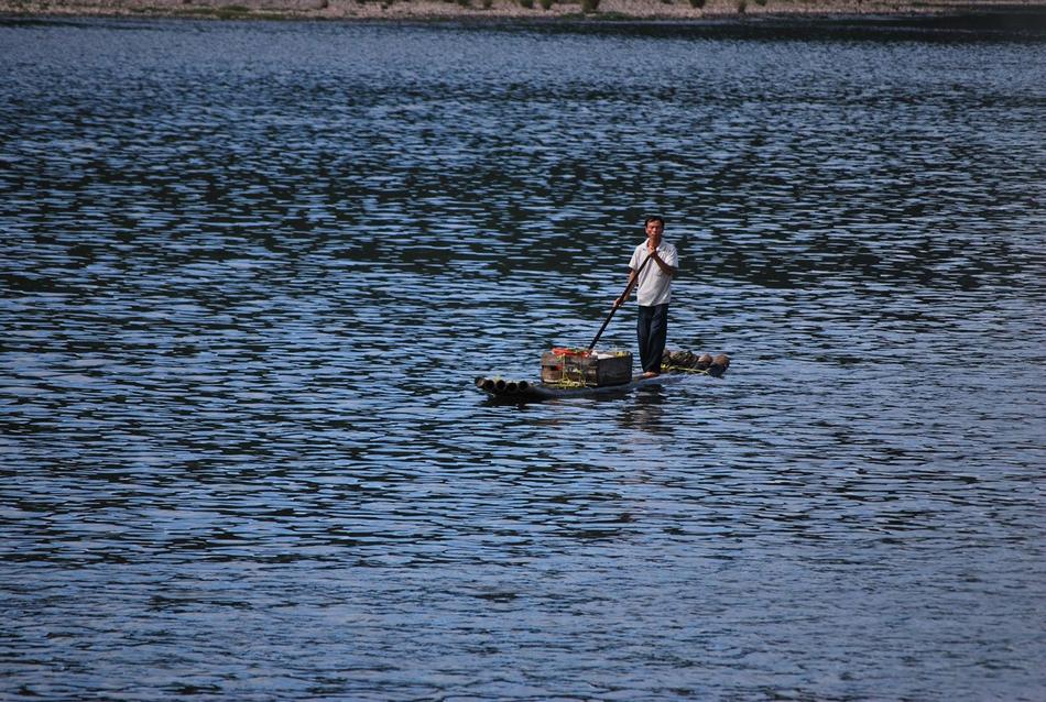 Man on Boat Navigate