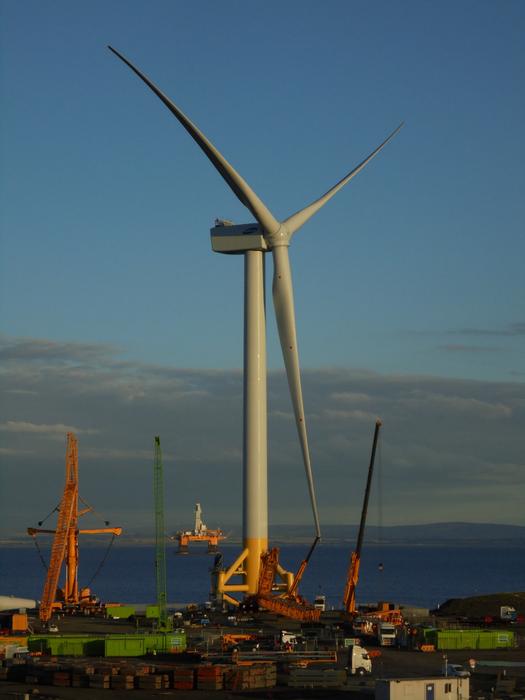 wind turbines in the port