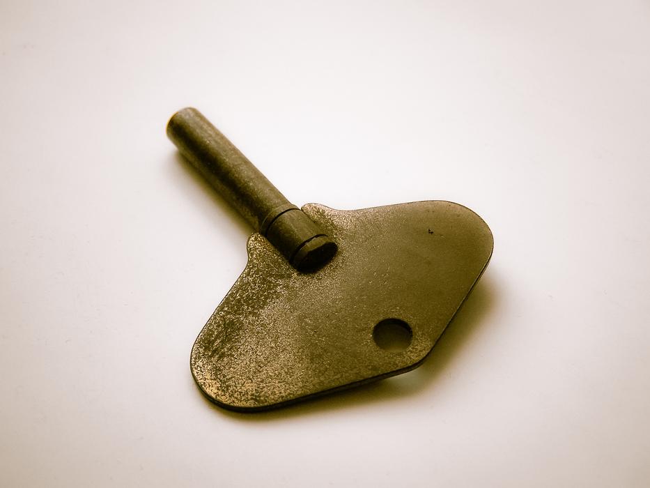 old rusty watch key