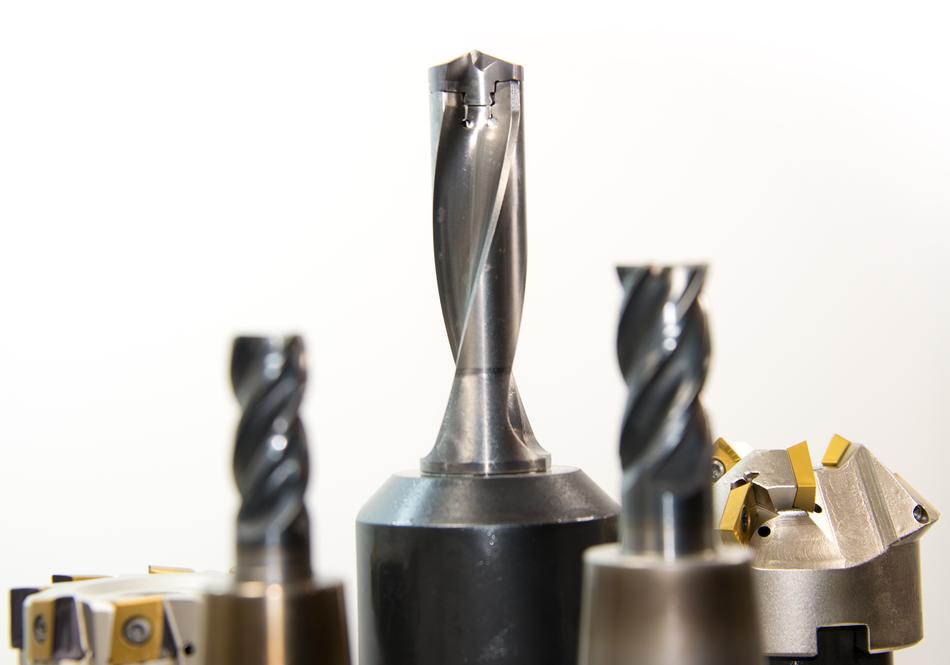 Drill Milling Machine close-up in blurred background
