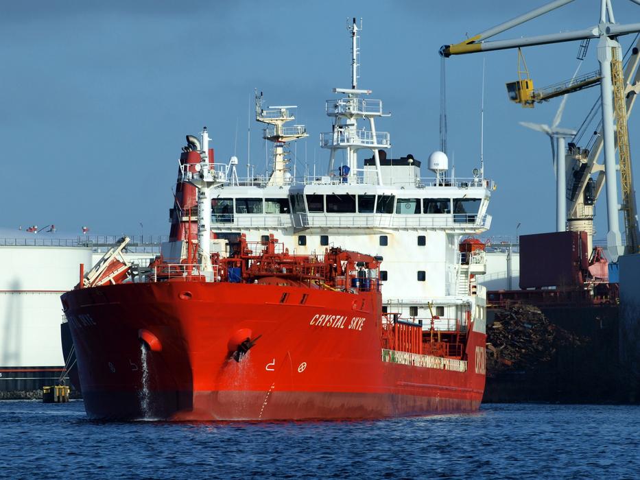 Cargo ship in the port of the Netherlands